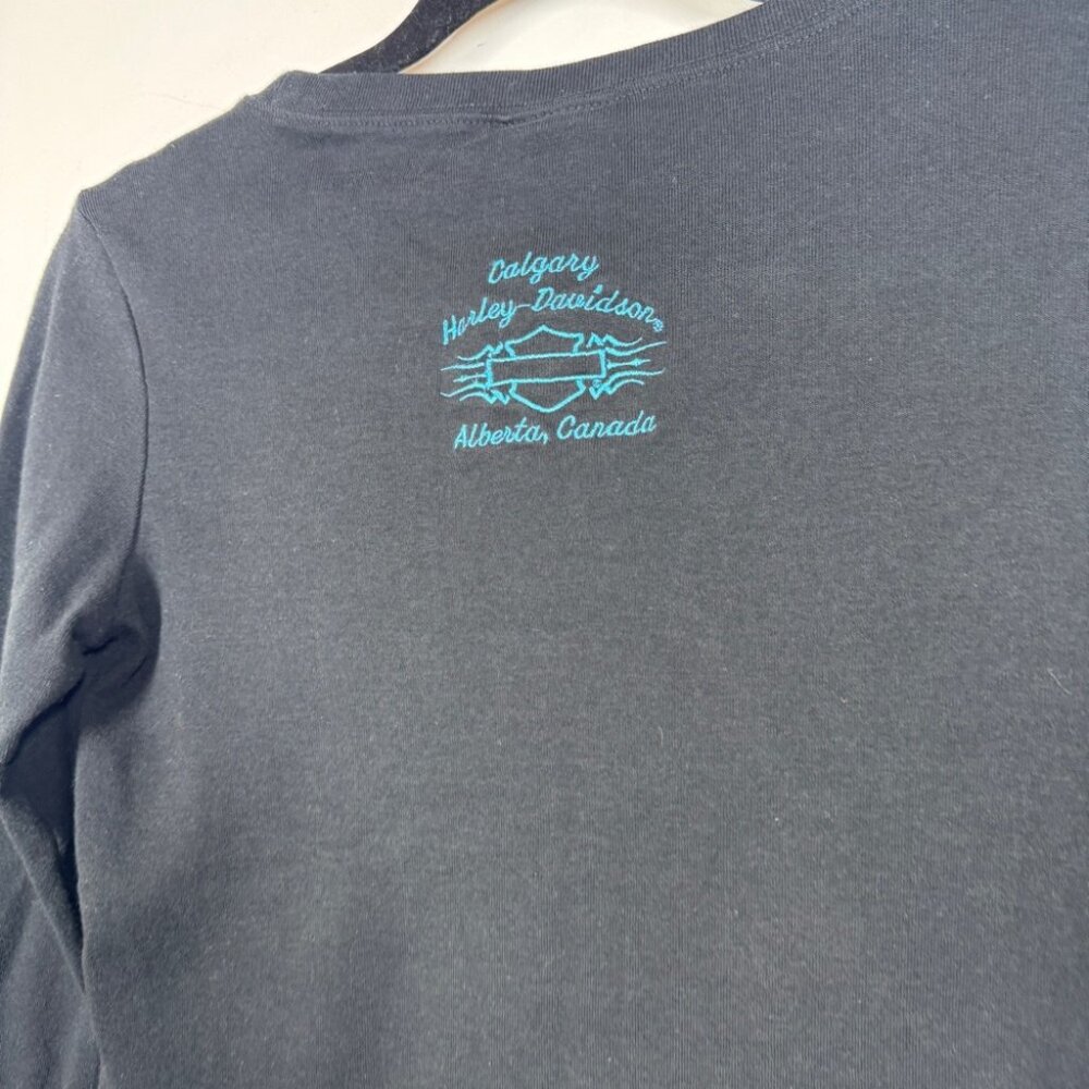 Vintage Y2K 2005 Harley Davidson Black Long Sleeve Graphic Tee Size S - Picture 12 of 15